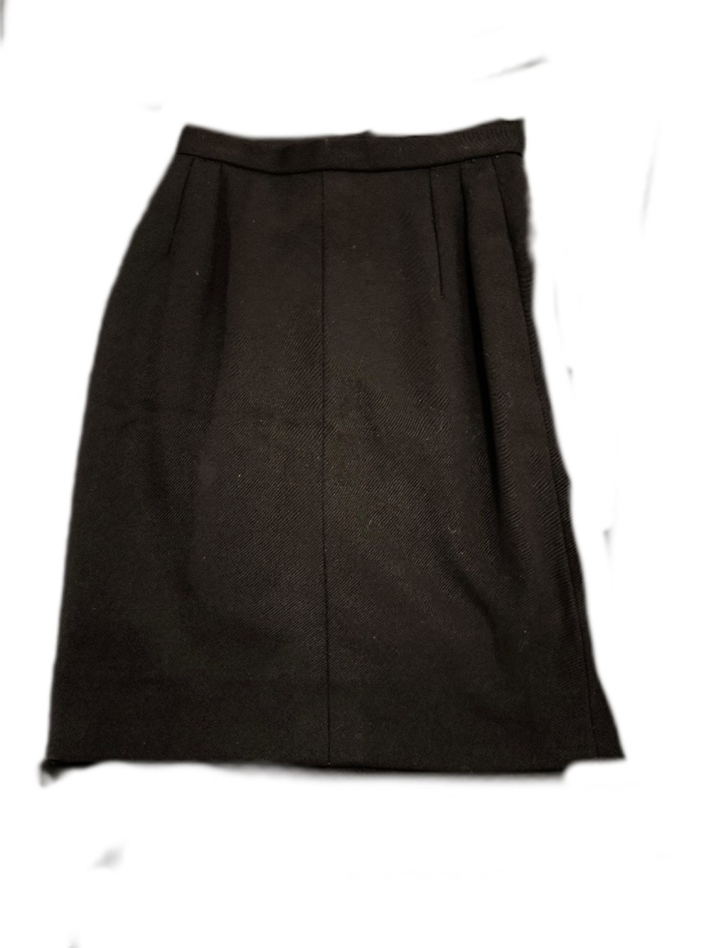 Black Vintage Wool lined pencil skirt